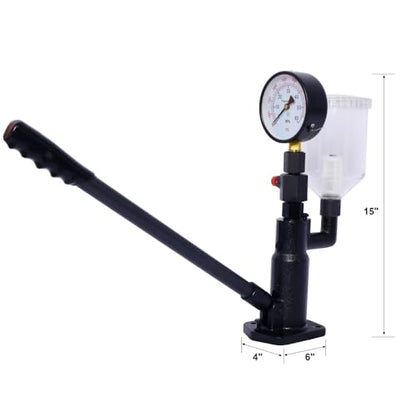 Diesel Injector Tester, Professional Fuel Injector Nozzle Tester for Tractors, Fuel Pressure Tester with Dual Scale Gauge, Precise Diesel Compression Tester, Complete Accessory Kit (400Bar/6000PSI) - size: 400Bar/6000PSI