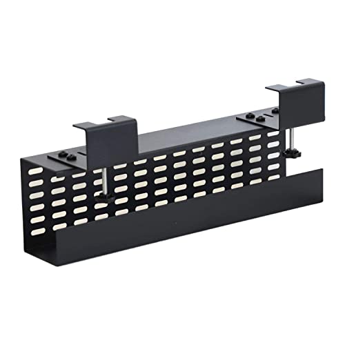 AEONS Under Desk Cable Management Tray Black Horizontal 16-inch Under Desk Removable C Clamp Mount Computer Cord Raceway and Modesty Panel - style: 16” Clamp