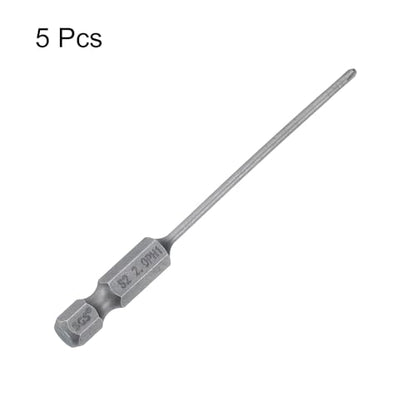 HARFINGTON 5pcs #1 Phillips Screwdriver Bit PH1 1/4" Hex Shank 3.15" (80mm) Long Magnetic S2 Steel Industrial Grade Screw Driver Bit Cross Head Electric Drill Bits 0.079" (2mm) Rod - size: PH1 x 80mm x 2mm