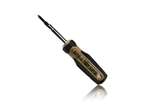 Spec Ops Tools Multi-Bit Screwdriver for Tool Belt, Tool Box, Magnetized Double-Sided Bits and Cr-Mo Steel Shaft, Standard, 6-in-1