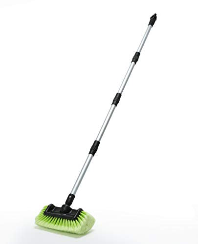 Forgrace 60" Car Wash Brush with Long Handle | Flow Through Auto Cleaning,| Extendable Handle,|Soft Bristle Brush for Car, RV, Boat, Solar Panel, Deck Washing, House Side - color: Green With Handle