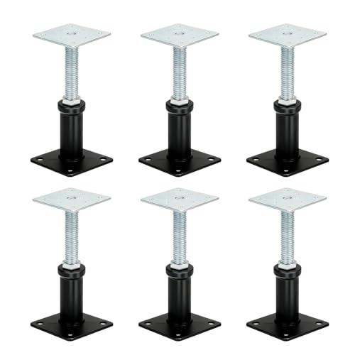6 PCS House Floor Jacks for Lifting & Leveling, Adjustable Jack Posts (4"–7" Height), Supports Up to 4500 lbs, Temporary or Permanent Support for Basements, Crawl Spaces, Porches, Roof Beams - size: 4"–7"(6 pack)