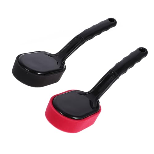BESTOYARD 2pcs Car Tire Polishing Brush and Wax Applicator Pads Set, Replaceable Sponge Wheel Cleaning Tool for Automotive Tire Shine and Rim Detailing, Assorted Colors for Car Care