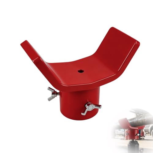 Bottle Jack Adapter,V-Shaped Axle Saddle, Adjustable Bolts(Red) | Fits compatible 2T-12T bottle jacks with jack ram up to 1.61 in;threaded side bolts help center the adapter on the jack top - color: Red Bolts