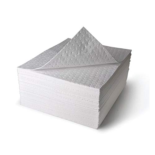 A A IN LT111A Oil Spill Absorbent Mats for Garage, Oil Only White Heavy Weight Absorbent Pad 20" Length x 15" Width - style: 50pcs