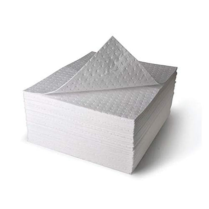 A A IN LT111A Oil Spill Absorbent Mats for Garage, Oil Only White Heavy Weight Absorbent Pad 20" Length x 15" Width - style: 50pcs