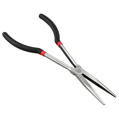 SEUNMUK 11 Inch Extra Long Needle Nose Pliers, Pack of 4, Long Reach Needlenose Pliers with Nonslip Handle, Straight Pliers for Mechanics, Technicians, and Home Repairing