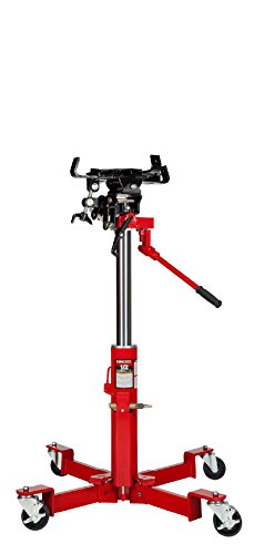 Sunex 7796 1000-Pound Air and Hydraulic Telescopic Transmission Jack & Sunex 6809A, Underhoist Support Stand, ¾ Ton Capacity, 12 Inch Diameter Base, Contoured Saddle, Bearing Mounted Spin Handle