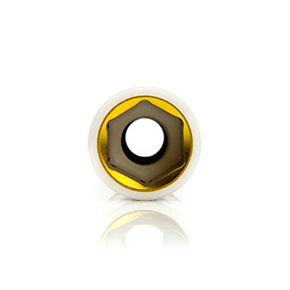Steelman 19mm Sleeved Socket, Wheel and Lug Nut Protector Polyethylene Sleeve and Insert, Non-Marring, Long, 6-Point, 1/2-inch Drive - size: 19mm Gold