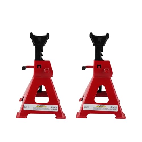 Heavy Duty 2 Ton Carbon Steel Jack Stand Set - 4000 lb Capacity Vehicle Support Stands for Cars and SUVs - Adjustable Height 10.5 to 16.5 Inches - Welded Frame - 2 Pack