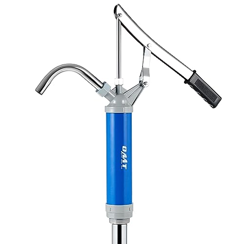 Orion Motor Tech 55 Gallon Drum Pump, Lever Action Steel Barrel Pump with Telescoping Suction Tube Fits 15 to 55 Gallon Drums for Heating Oil Motor Oil Transmission Fluid, Blue - color: Blue Lever Action Steel Pump