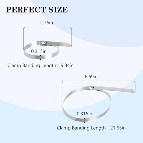 16Pcs CV Boot Clamp Stainless Steel Universal Adjustable AXLE CV Joint Boot Crimp Clamp Kit Stainless Steel Drive Shaft (8pcs Small+ 8pcs Large)