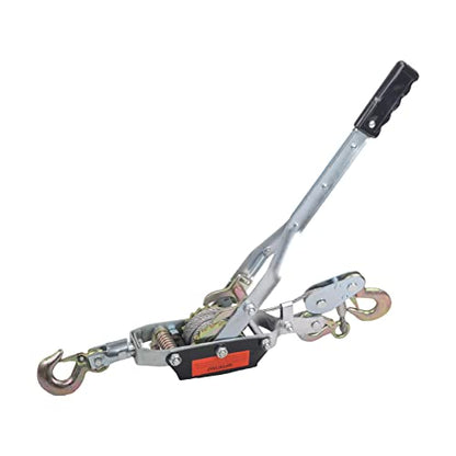 5 Ton Dual Gear Power Puller, 3 Hook Steel Cable Dual Gear Power Ratchet Come Along Puller Tool with Cable Automotive Hoist Hand Winch Cable Puller Stretcher Lift 11,000 Lbs - size: 5-Ton