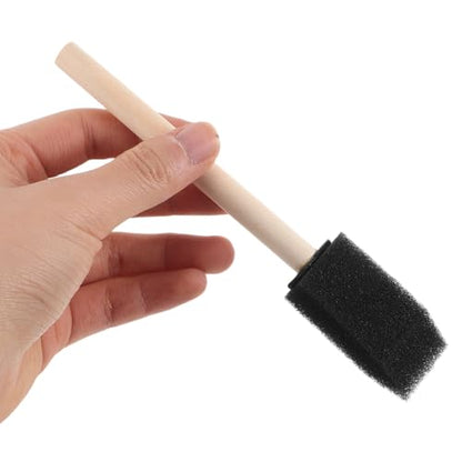 4pcs Car Vent Cleaning Brush Set with Soft Sponge and Wooden Handle, Automotive Interior Detail Brush for Ac Air Conditioner Vents and Dashboard Cleaning Tools