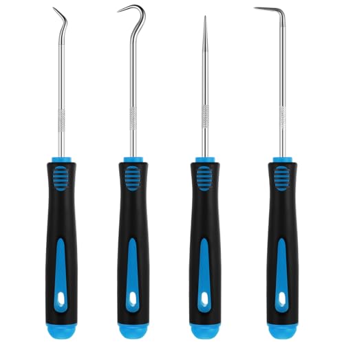 WILLBOND 4 Pcs Pick and Hook Set Precision Automotive Mechanic Picks Tools Set for Car Oil Seal Hooks Puller Remover Tools(6.5 Inches,Light Blue) - color: Light Blue, size: 6.5 Inches