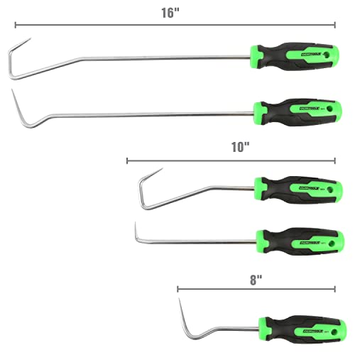 OEMTOOLS 26519 5 Piece Hose Remover Set, Cotter Pin Removal Tool, for Radiator Line and Heater Hose Removal, Coolant Hose Remover, Black and Green