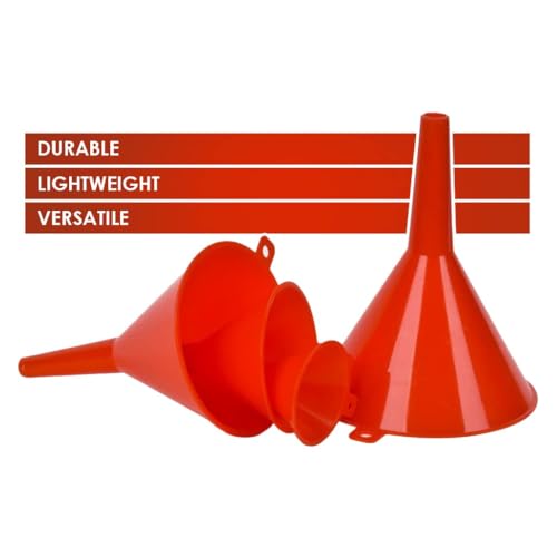DEDC 8Pcs Funnels for Automotive Use Plastic Oil Gas Funnels Set Multi-Size | Mini Small to Large Funnel for Filling Bottles Automotive Maintenance Household Garage Kitchen Refueling