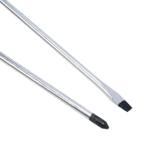 MY MIRONEY 2 Pieces Long Screwdriver Set, 0.12" x 4" | Magnetic Tip Screwdriver Flat Head Screwdriver and Phillips Screwdriver with Non-slip Handle
