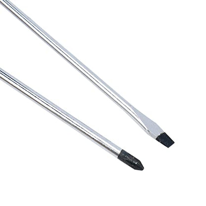 MY MIRONEY 2 Pieces Long Screwdriver Set, 0.12" x 4" | Magnetic Tip Screwdriver Flat Head Screwdriver and Phillips Screwdriver with Non-slip Handle