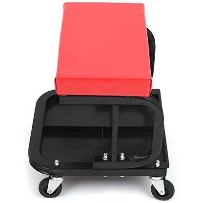 ECCPP Rolling Creeper for Seat Mechanic Stool Chair for Auto Car Garage with On-board Storage Tray with 300 lbs Capacity