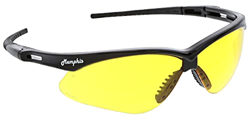MCR Safety Glasses MP114AF Amber wrap-aroud Lens with UV-AF Anti-Fog Lens coating, Black, 1 Pair - color: Amber, size: One Size