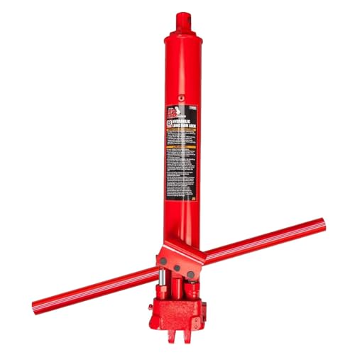 Big RED Torin Hydraulic Long Ram Jack with Double Piston Pump and Clevis Base (Fits: Garage/Shop Cranes, Engine Hoists, and More): 8Ton (16,000 lb.) Capacity, Red - style: 8 TON/DOUBLE PUMP