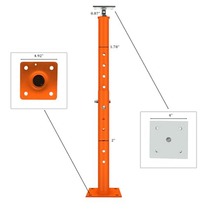 4 Pcs House Floor Jacks Post for Leveling,Adjustable Support Jack 19-36" Height Range,Floor Jack Stand 2 ton - 4400 lbs Height Capacity (Each),Screw Jack,Lift Supports,Level Supports Orange Orange