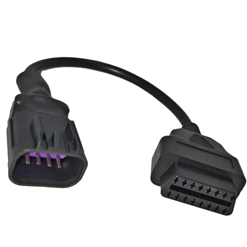 OBDII Motorcycle Adapter Cable - 16 Pin to 8 Pin Polaris Connector for Diagnostic Code Reader Scanner, Fits RZR, Ranger, Slingshot, Sportsman ATV