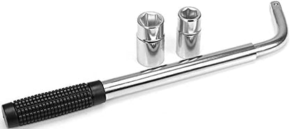 BIG RED Telescoping Wheel Lug Nut Wrench 11/16", 3/4", 13/16", 7/8" with Double-Sided Lug Nut Sockets, T39234 - size: Telescoping Wheel Lug Nut Wrench, style: Telescoping Lug Wrench w/ Nut Sockets