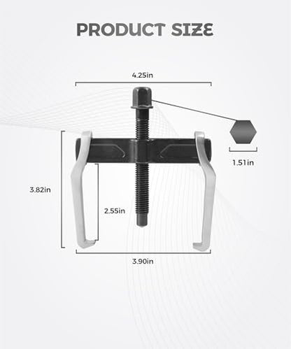 2-Jaw Gear Puller,Car Accessories 4'' Adjustable Bearing Puller Gears,Automotive Tools for External Internal Pulling,Internal External for Removal of Pulleys Flywheels Bearings & Gears