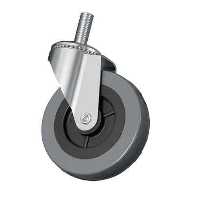 3 Inch Creeper Replacement Wheels 6 Pack Swivel Caster Wheel | Snap on cart Castor for Creeper Service Cart Stool Post Mount, M10x 1" Metric Threaded Stem Casters - style: Gray-No Brakes