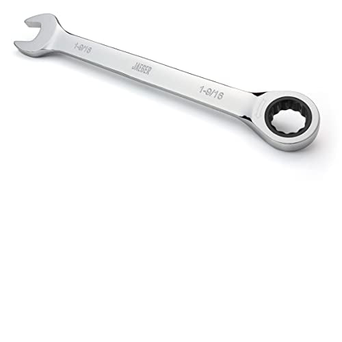 Jaeger 1 9/16 Inch TIGHTSPOT Ratchet Wrench with 120-Tooth Ratcheting Precision and Hardened, Polished Steel for Projects with Tight Spaces - size: 1 9/16 Inch/SAE