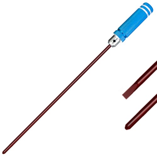 Long Screwdriver 10.5 Inch Flat Head Screwdriver | Aluminum alloy handle with detachable design, red coated rust-resistant tip, high torque durable screwdriver for heavy use