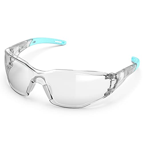 Safety Glasses Anti-Fog Lens,Adjustable Frames Eye Protection Goggles For Men Women - color: Liblue