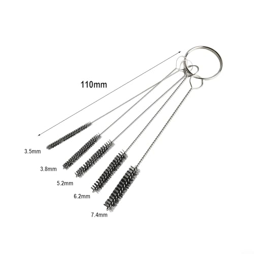 Windshield Washer Nozzle Cleaning Tool Kit with 5 Brush Sizes for Jet Adjustment and Clog Removal, Metal Needle Set to Clean Water Stains and Reposition Sprayers on