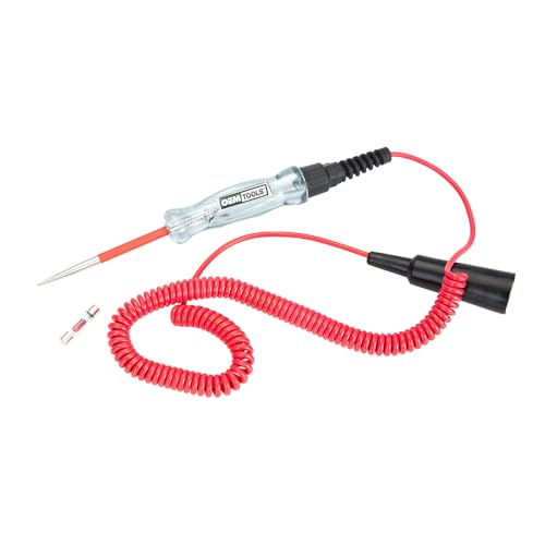 OEMTOOLS 25886 Circuit Tester 6-24 Volt, Black and Red, Live Wire Tester Electrical Tool, 12V Test Light Automotive Test, LED Test Light for Car Tests