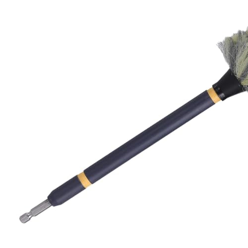 Mr. Detroit - Drill Wheel Brush w/Durable Soft Wool Microfiber Bristles | Steel Shaft for Car Tires, Wheels, Rims, Brakes and Any Other Narrow Spaces| Rim Brush Cleaning Tool w/Non-Scratch Bristle