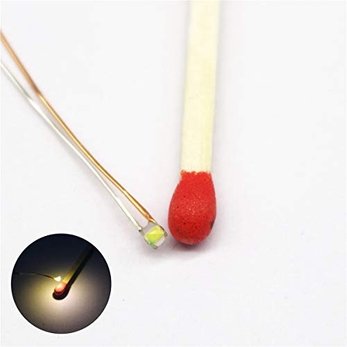 50pcs Pre-soldered Micro Litz Wired Leads Warm White SMD Led 0603 + Muti-Resistor New - color: (2)Warm White, size: 50pcs