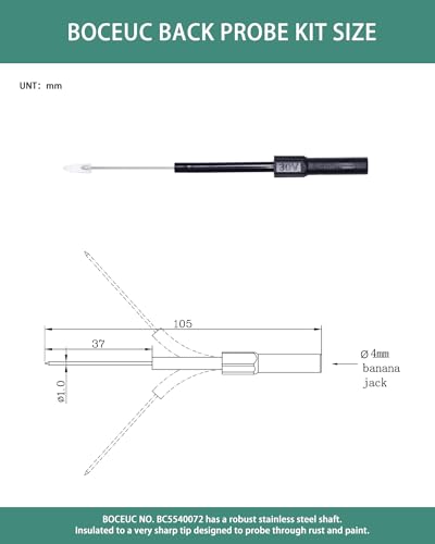 Back Probe Kit, 4 PCS Flexible Back Probes Automotive Diagnostic Test Repair Tools for Car Electrical and Multimeter Testing