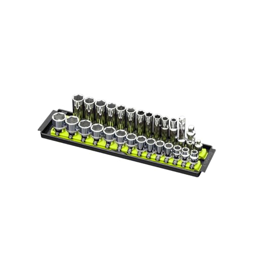 Ernst Manufacturing 8468HV 13-Inch Socket Boss, Premium 2-Rail 3/8-Inch-Drive Socket Organizer Rails for Toolbox, High Visibility - Made in the USA