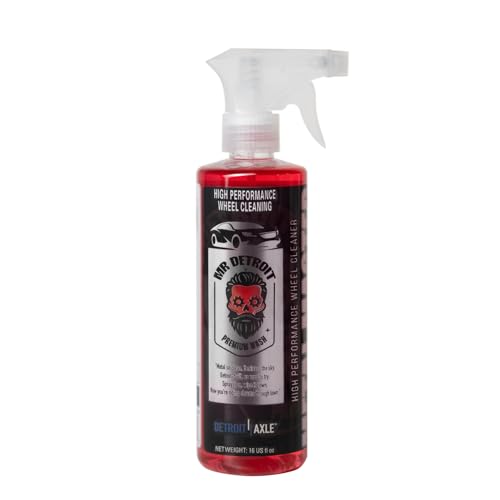 Mr. Detroit - 2pc Car Wash Kit High-Performance Wheel Cleaner and Body Brush, 16oz Cleaner for Wheel & Tire, Scratch-Free Cleaning Brush with Durable Bristles for Vehicle Detailing