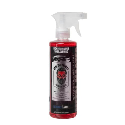Mr. Detroit - 2pc Car Wash Kit High-Performance Wheel Cleaner and Body Brush, 16oz Cleaner for Wheel & Tire, Scratch-Free Cleaning Brush with Durable Bristles for Vehicle Detailing