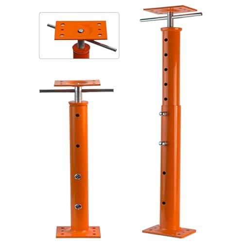 House Floor Jacks, 19"-38" Heavy Duty Screw House Jack Basement Floor Jacks | Pole House Pole Jacks Post for Lifting & Leveling , Telescoping Support Jacks for Beam Repair and Crawl Space Shoring - color: Orange, size: 19"-38"(2 Pack)