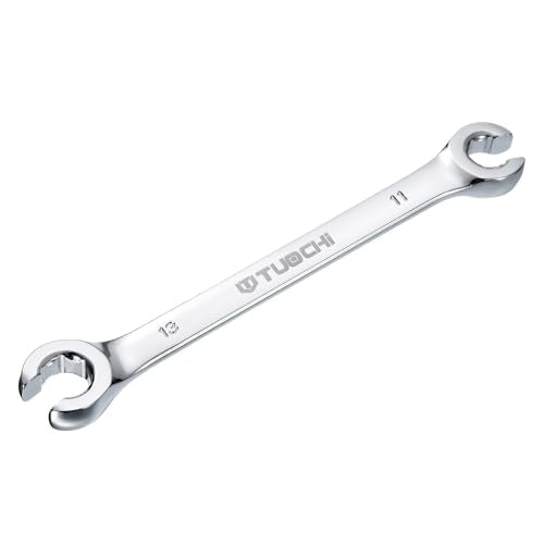 HARFINGTON Flare Nut Metric Wrench 11mm x 13mm CR-V Mirror Polished Chrome Plating Metric Wrench for DIY Hand-making Automotive Repairs and Household Maintenance - size: 11mm x 13mm
