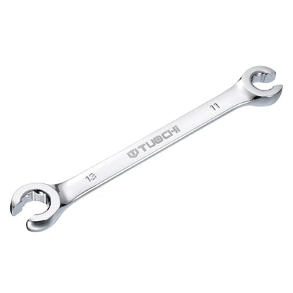 HARFINGTON Flare Nut Metric Wrench 11mm x 13mm CR-V Mirror Polished Chrome Plating Metric Wrench for DIY Hand-making Automotive Repairs and Household Maintenance - size: 11mm x 13mm