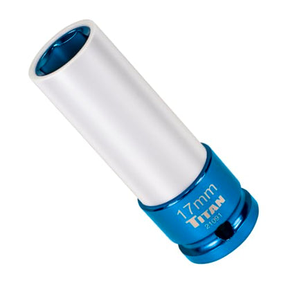 Titan 21091 1/2-Inch Drive x 17mm Non-marring Impact Deep Lug Nut Socket - size: 17mm
