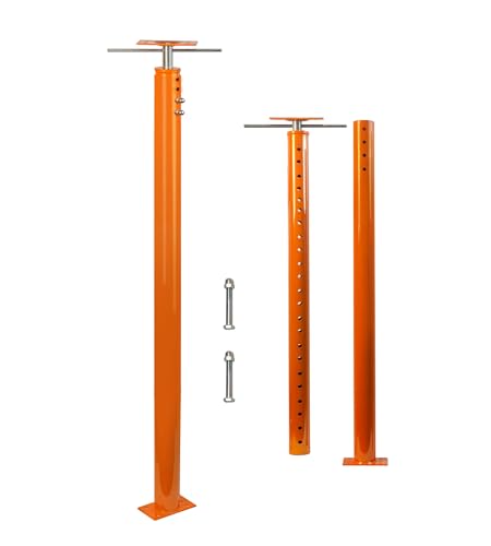 2 Pack House Jack Post for Leveling, 48"-96" Adjustable House Floor Jacks | Support Joist Beam Brace Telescoping Pole Jack Stands for Basements, Decks, Crawl Spaces, 18000 lbs Max Load Capacity - color: Orange, size: 48"-96"