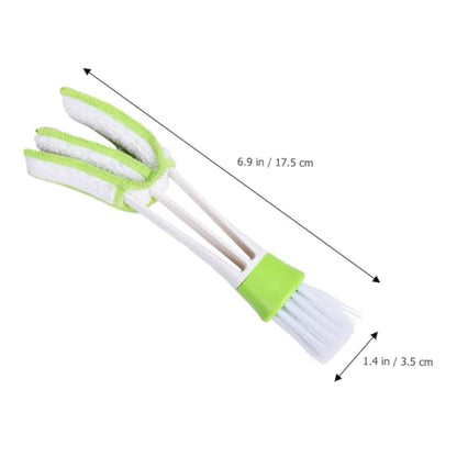 Mikinona 3pcs Double-Ended Car Air Vent Cleaning Brush Set Mini Interior Crevice Duster for Air Conditioner and Dashboard Green Auto Detailing Tool for Vehicle Outlet Maintenance