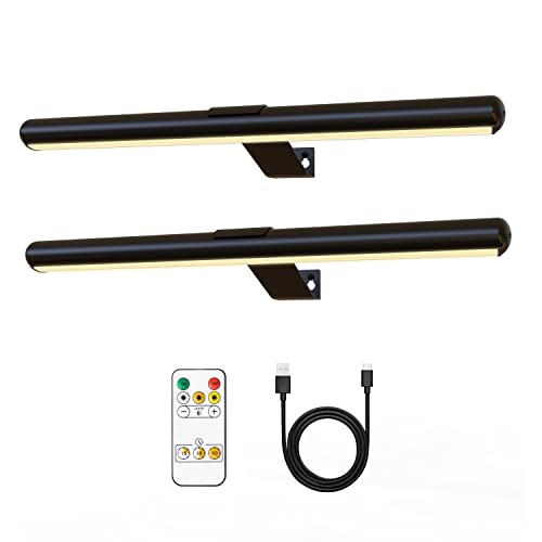2Pack Wireless Picture Lights with Remote,Battery Operated,16.5'' Painting Lights for Art Picture Full Metal with Dimmable Timer, Magnetic Attached Display Light for Dartboard Gallery - color: Black, size: 16inch Standard 2-Pack
