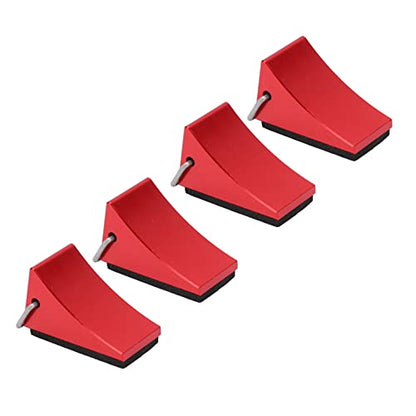 4PCS RC Model Car Wheel Chock, Aluminum Alloy RC Wheel Chock with Anti - Slip Bottom, Durable Tire Stopper for Gen8 Axial SCX10 and Universal RC Cars (Red) - color: Red